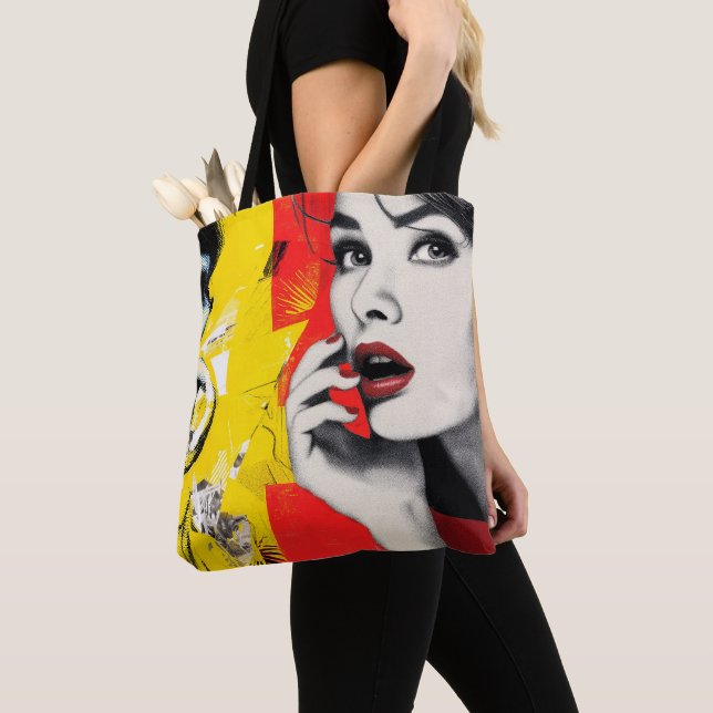 Tote Bag Dual pop art portrait  (De près)