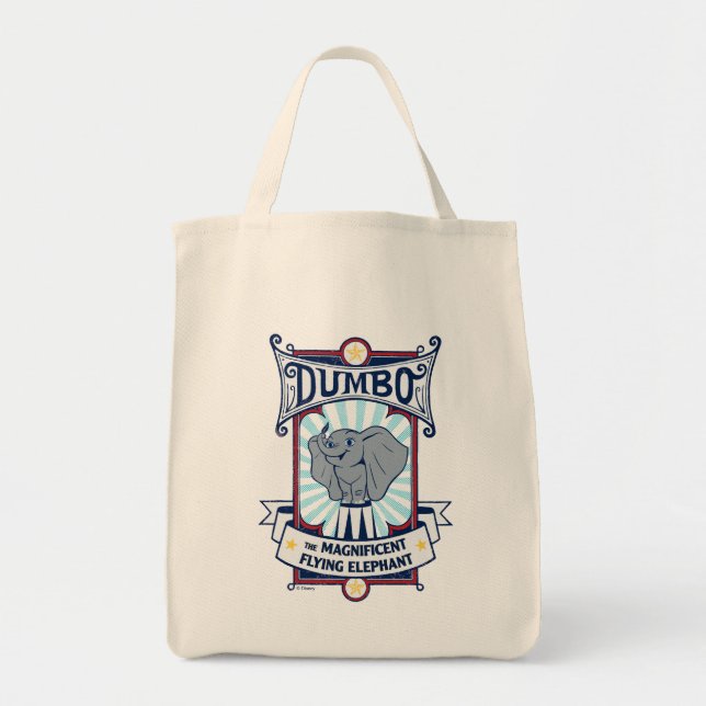 Tote Bag Dumbo | Le Magnifique Flying Elephant Circus Art (Devant)