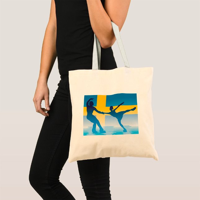 Tote Bag Duo Suédois de Patinage sur glace Silhouette (Créateur téléchargé)