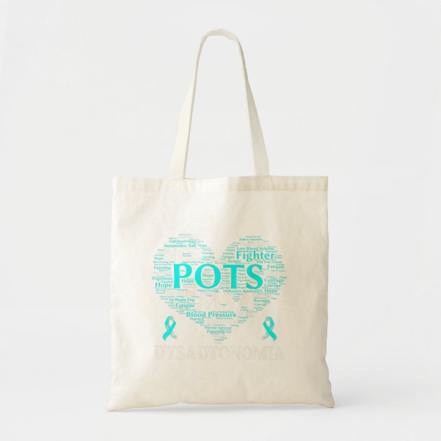 Tote Bag Dysautonomia Sensibilisation au ruban Turquoise T- (Devant)