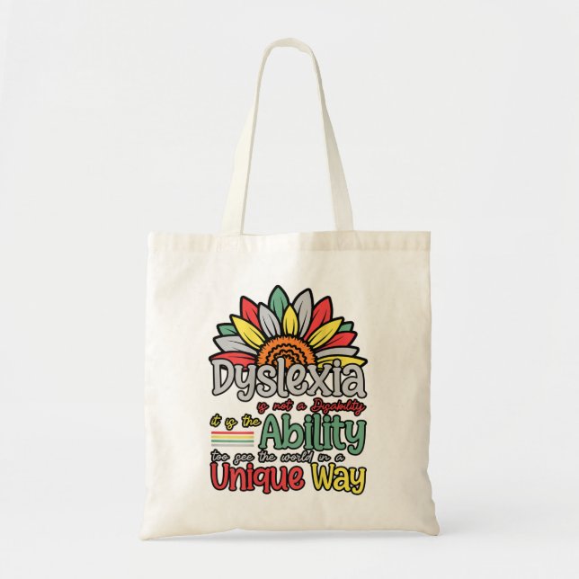Tote Bag Dyslexie N'Est Pas Handicap Dyslexie Sensibilisati (Devant)