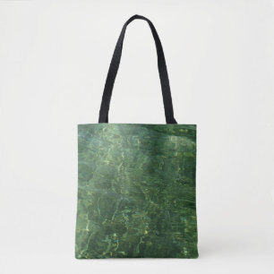 Tote Bag Eau au-dessus de l'herbe marine II (bleu et vert)