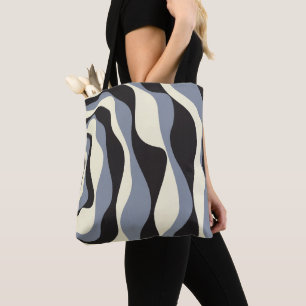 Tote Bag Ebb et flux 4 en noir, gris et crème