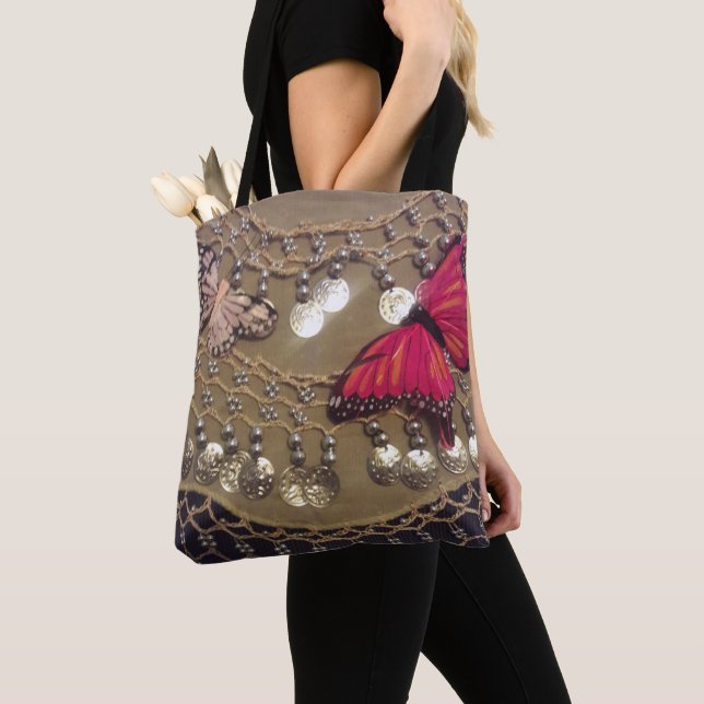 Tote Bag Écharpe tzigane papillon (De près)