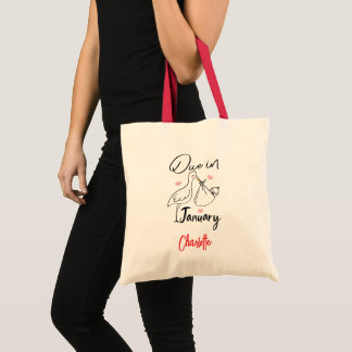 Tote Bag Échéance En Janvier Mignonne Swan Portant Un Nouve
