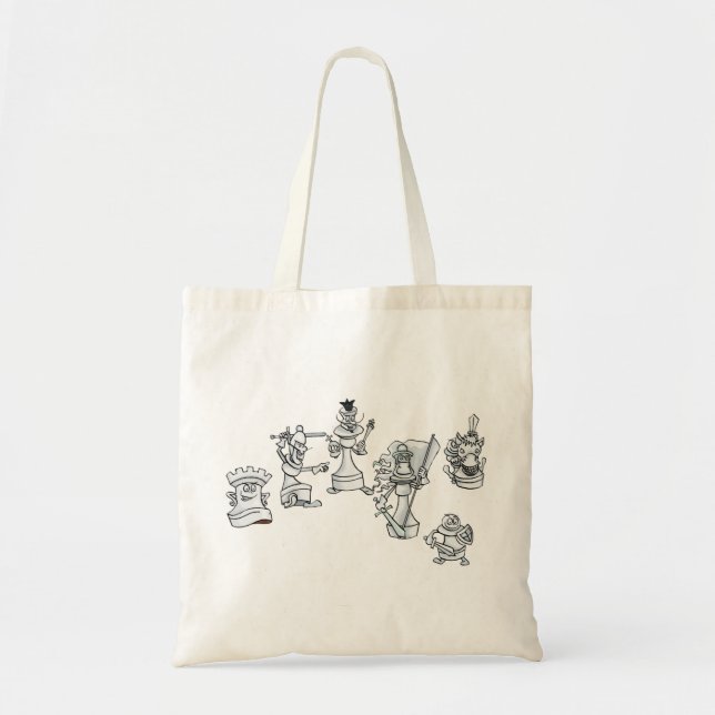 Tote Bag Échecmen blancs prêts à la guerre (Devant)