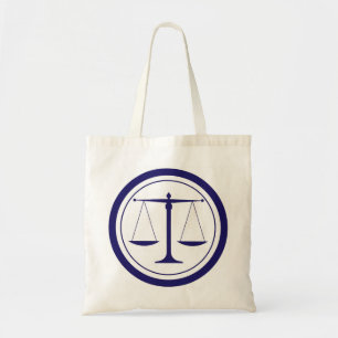 Tote Bag Échelles bleues de silhouette de justice