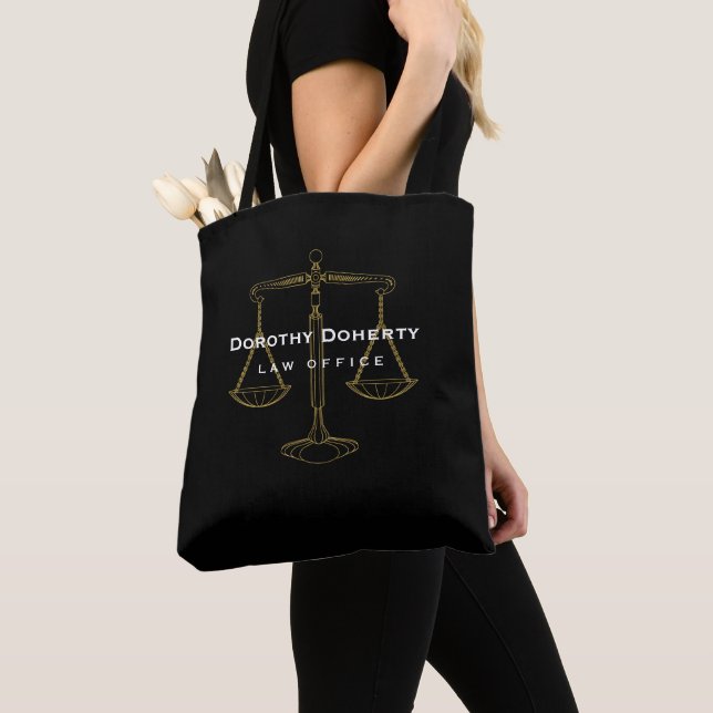 Tote Bag Échelles d'or graphiques d'avocat de la justice | (De près)