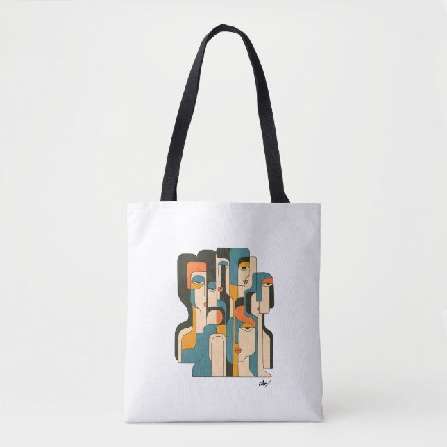 Tote Bag Echos Fragmentés : Une Réflexion Cubiste Moderne (Devant)