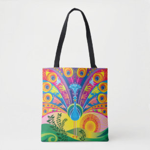 Tote Bag Éclat de queue de paon
