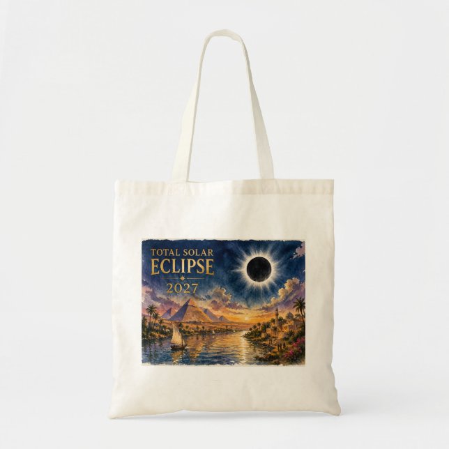 Tote Bag Éclipse solaire totale 2027 Égypte (Devant)