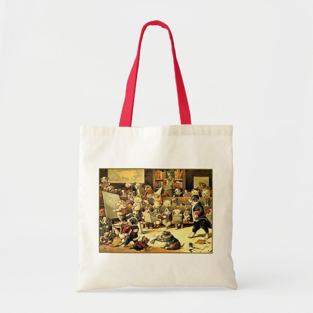 Tote Bag École de chien par Louis Wain (Devant)