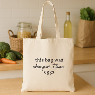 Tote Bag Économie amusante Oeufs Épicerie minimaliste
