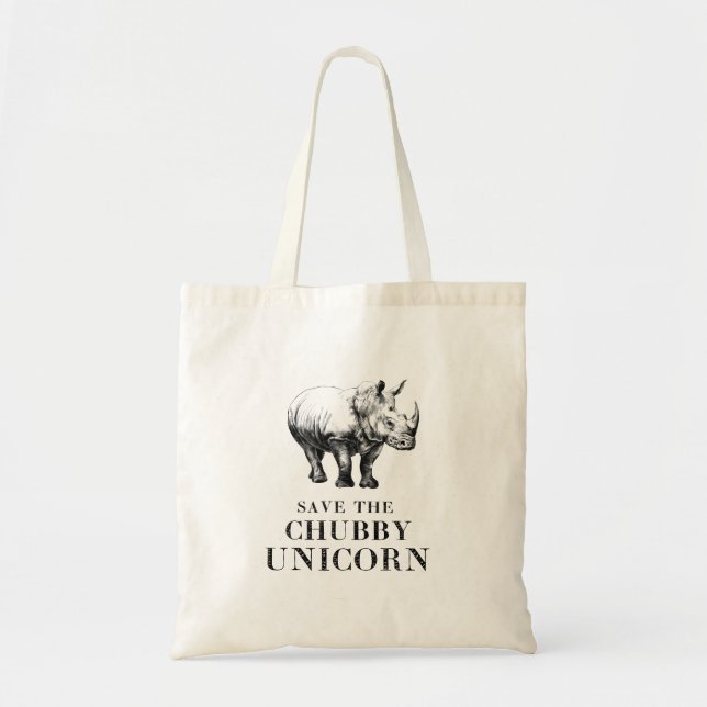Tote Bag Économies hilares le rhinocéros potelé fourre-tout (Devant)