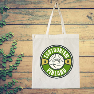 Tote Bag Écotourisme en Finlande Logo de Voyage Lent Vert