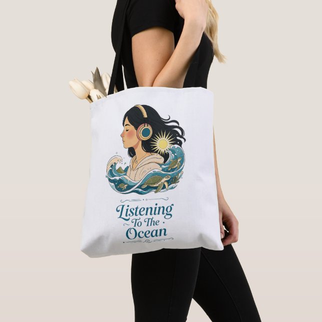 Tote Bag Écouter l'océan (De près)