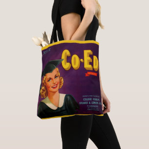 Tote Bag Écran étiquette de caisses d'agrumes de marque Co-