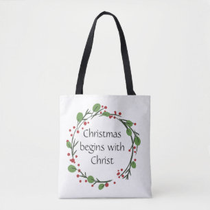Tote Bag Écriture chrétienne de Noël