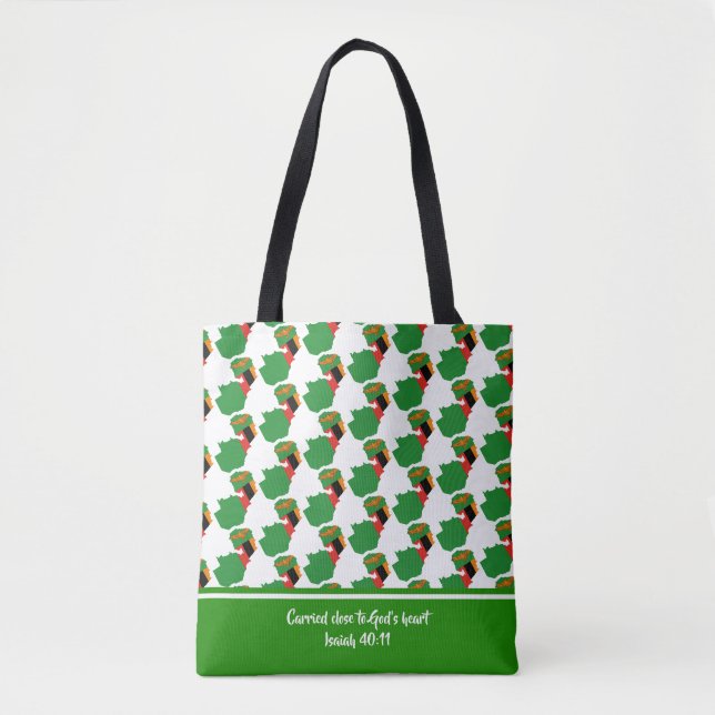 Tote Bag Écriture chrétienne ZAMBIA DRAPEAU Isaiah (Devant)