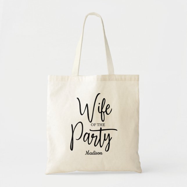 Tote Bag  Écriture Femme de la fête Enterrement de vie de j (Devant)