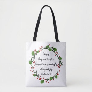 Tote Bag Écriture inspirée de Noël chrétien