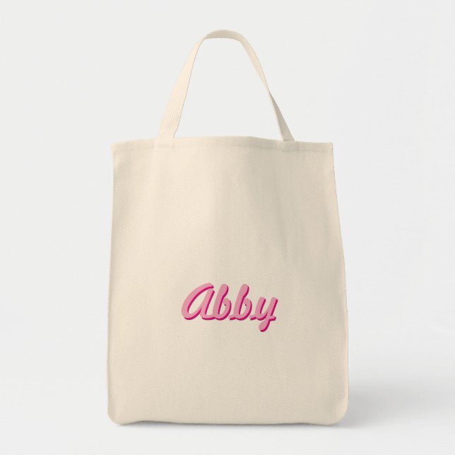 Tote Bag Écriture manuscrite rose Fun tendance personnalisé (Devant)