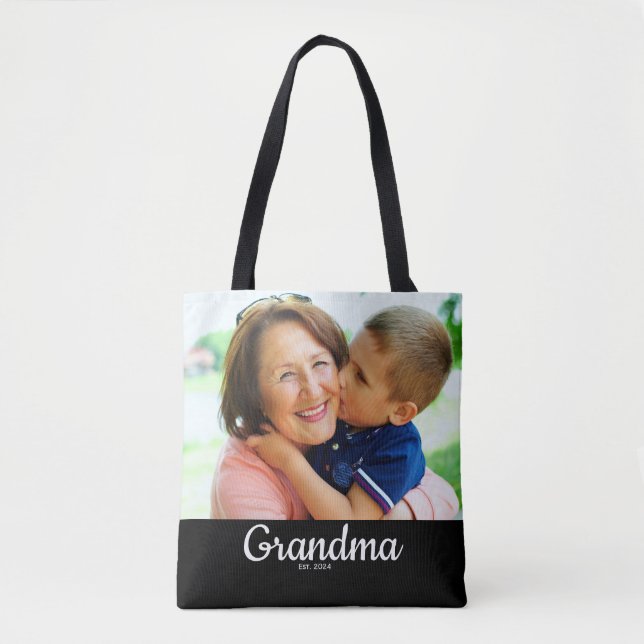 Tote Bag Écriture noire Grand-mère établie  (Devant)