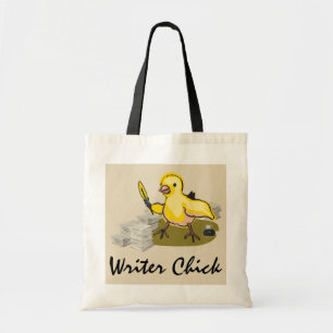 Tote Bag Écrivain avec papier, plumes et encre