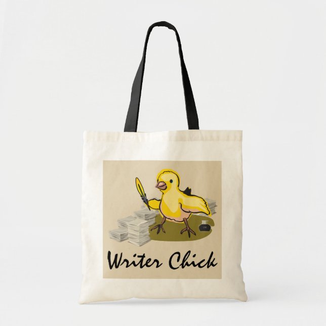 Tote Bag Écrivain avec papier, plumes et encre (Devant)