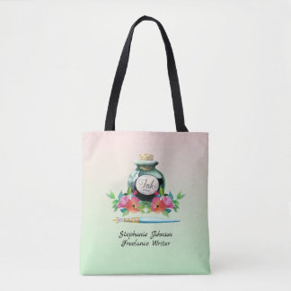 Tote Bag Écrivain vintage Inkwell et Dip Pen Freelance