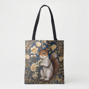 Tote Bag Écureuil Avec Fleurs Acacia William Morris