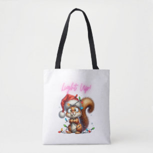 Tote Bag Écureuil de Noël avec la carte Festive