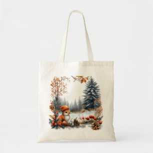 Tote Bag Écureuil d'hiver dans une forêt givré