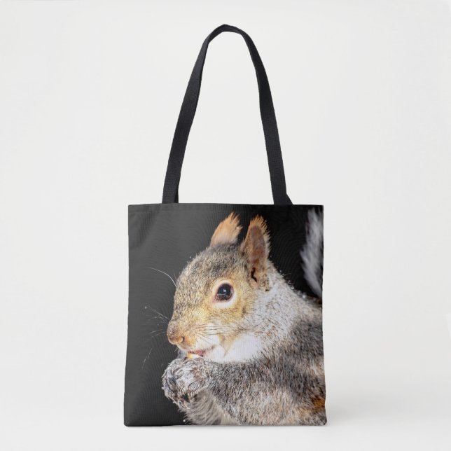 Tote Bag Écureuil mangeant une noix (Devant)