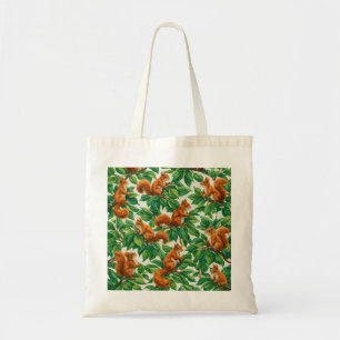 Tote Bag Écureuils roux dans un sous-bois luxuriant de feui