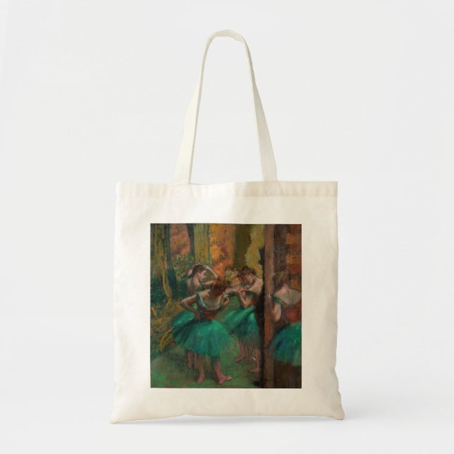 Tote Bag Edgar Degas - Danseurs, rose et vert (Devant)