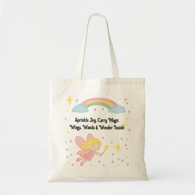 Tote Bag Editable Crayon Style – Fairy Mushroom Forest  (Devant)