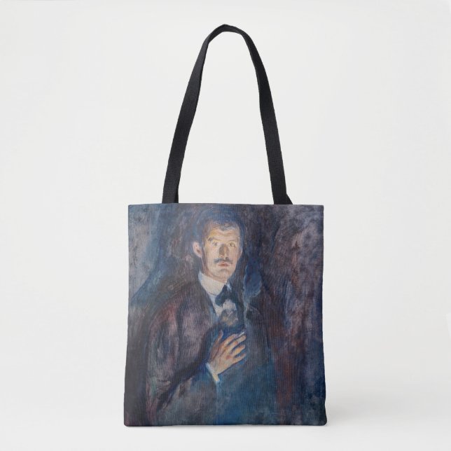Tote Bag Edvard Munch - Autoportrait avec cigarette (Devant)