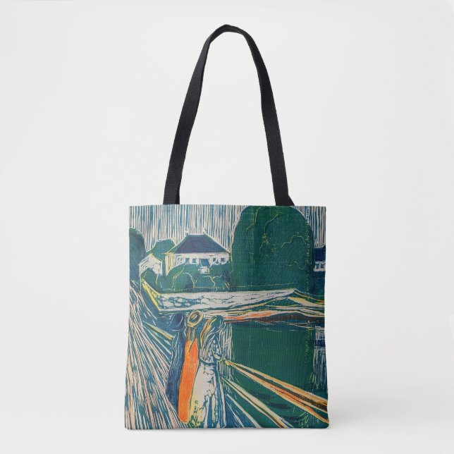 Tote Bag Edvard Munch - Les filles sur le pont, Lithographe (Devant)