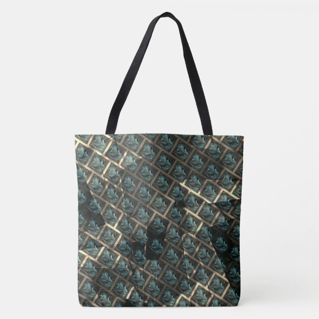 Tote Bag Effet de brique gris bleu, sous tache foncée en li (Devant)