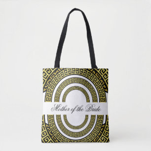 Tote Bag Effet de feuille d'or scintillant Méandre grec Inf
