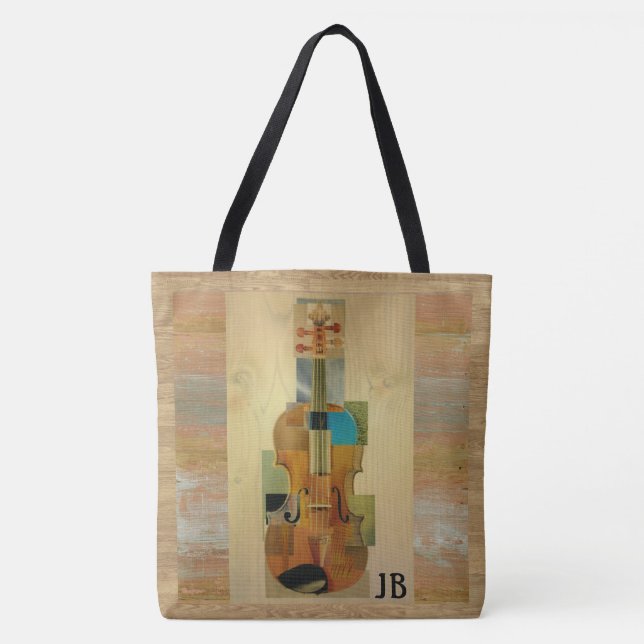 Tote Bag Effet en bois de grain de composition en violon (Devant)