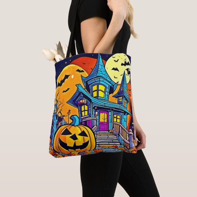 Tote Bag Éffrayant Haunted House (De près)