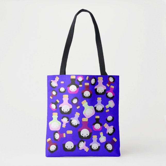 Tote Bag Éffrayant mignon Choisissez votre poison Halloween (Devant)