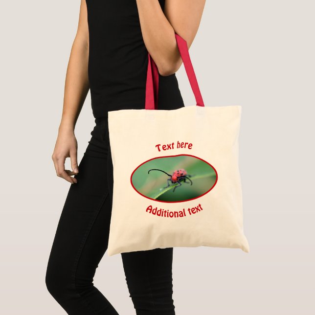 Tote Bag Effrayant Rouge Bug Nature Personnalisé (Devant (produit))