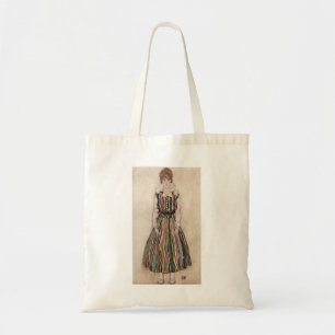 Tote Bag Egon Schiele - Édith Schiele dans la robe rayée