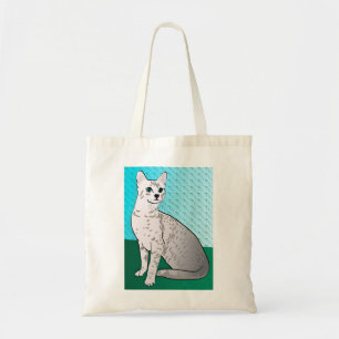 Tote Bag égyptien Mau Cat - aqua arrière - plan