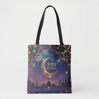 Tote Bag Eid al fitr Islamic celebration Gold And navy