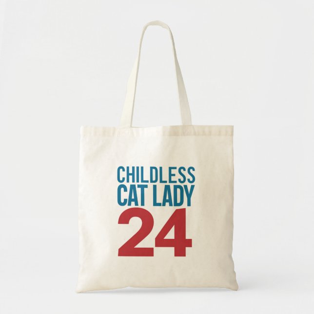 Tote Bag Élection électorale 2024 de la jeune fille au chat (Devant)