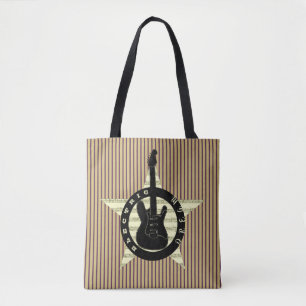 Tote Bag Electric Dream Guitar Rock Star Music Cool Stripes